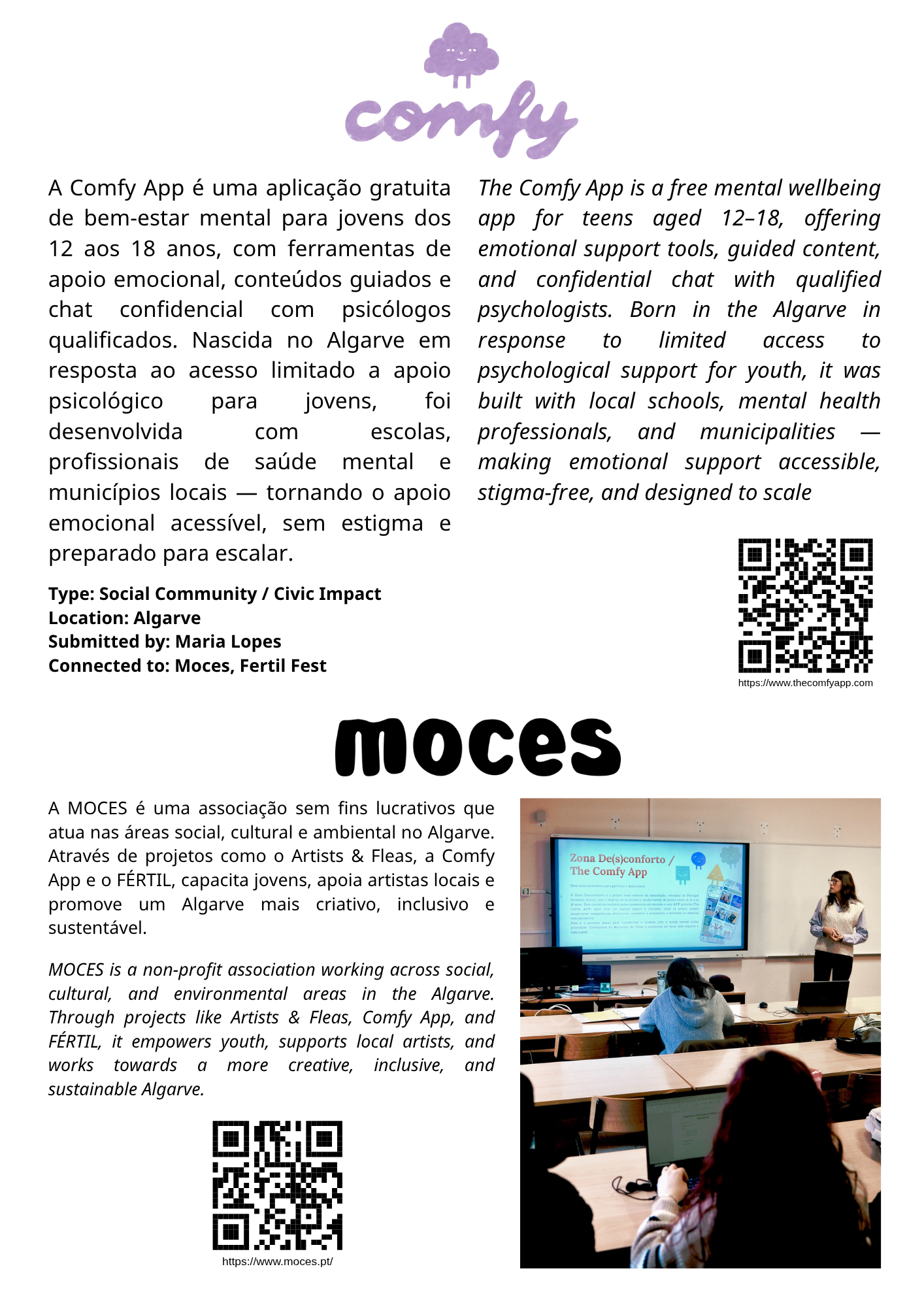 Comfy App & MOCES