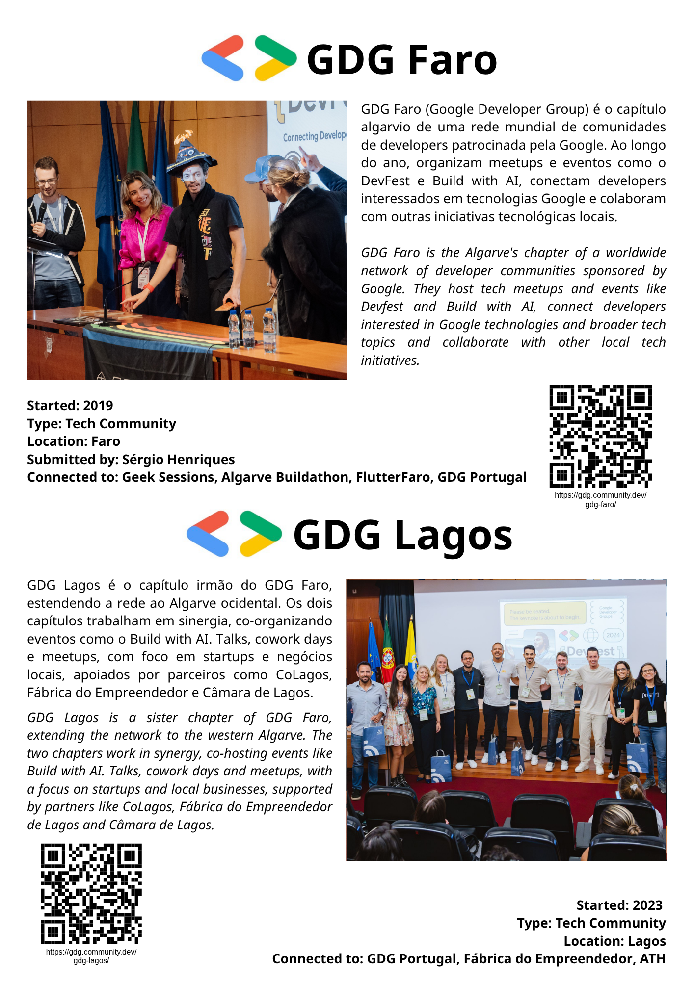 GDG Faro & GDG Lagos