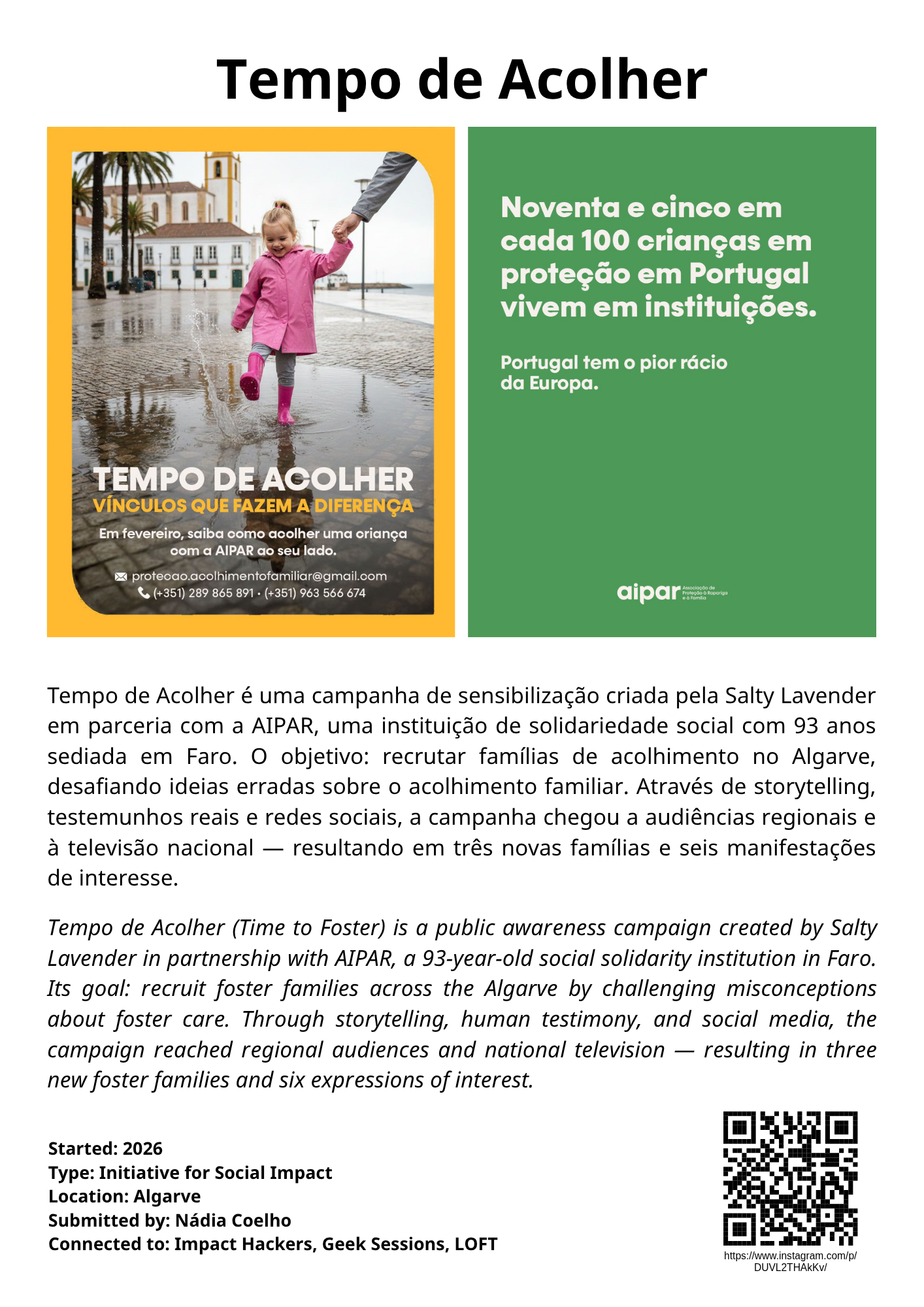 Tempo de Acolher