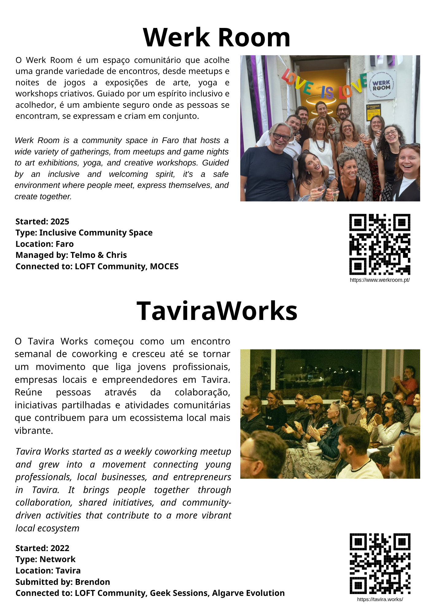 Werk Room & Tavira Works